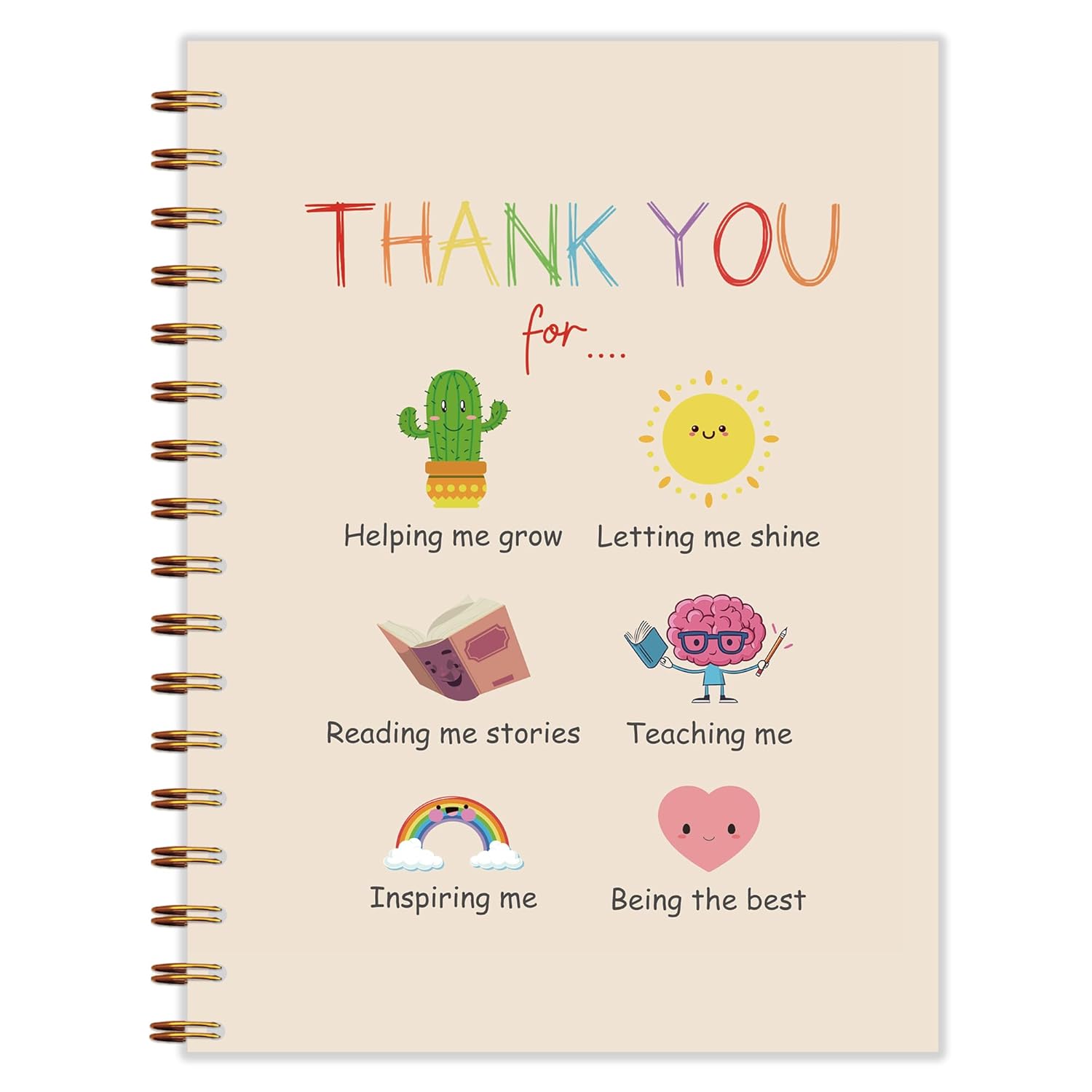 Qnhij Boho Cute Teachers Spiral Notebook 5.5x8.3, Teacher Appreciation Week Gifts Journal, Thank You Gifts for Teachers Journal, Teacher Office Supplies