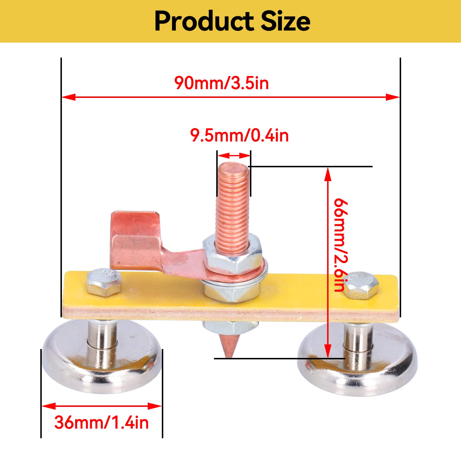 Magnetic Welding Support, Large Suction Welding Grounding Clip Accessories Copper Tail Welding Stability Clamps