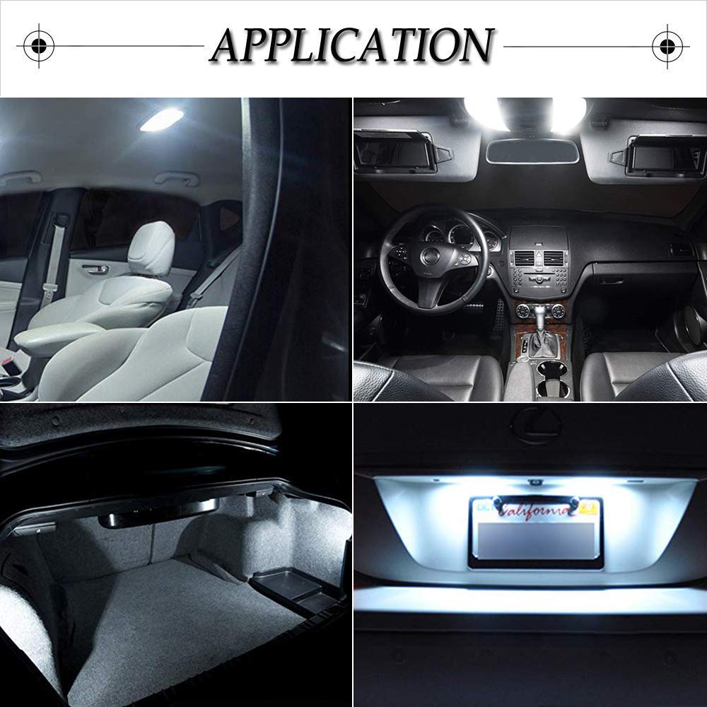 cciyu 11 Pack White LED Bulb LED Interior Lights Accessories
