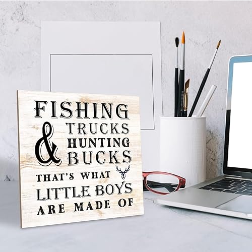 Miniatura 4 de Decoración de guardería, placa de madera para mesa de 6.2 x 6.2 pulgadas, decoración de mesa de guardería para bebés niños pequeños, arte de