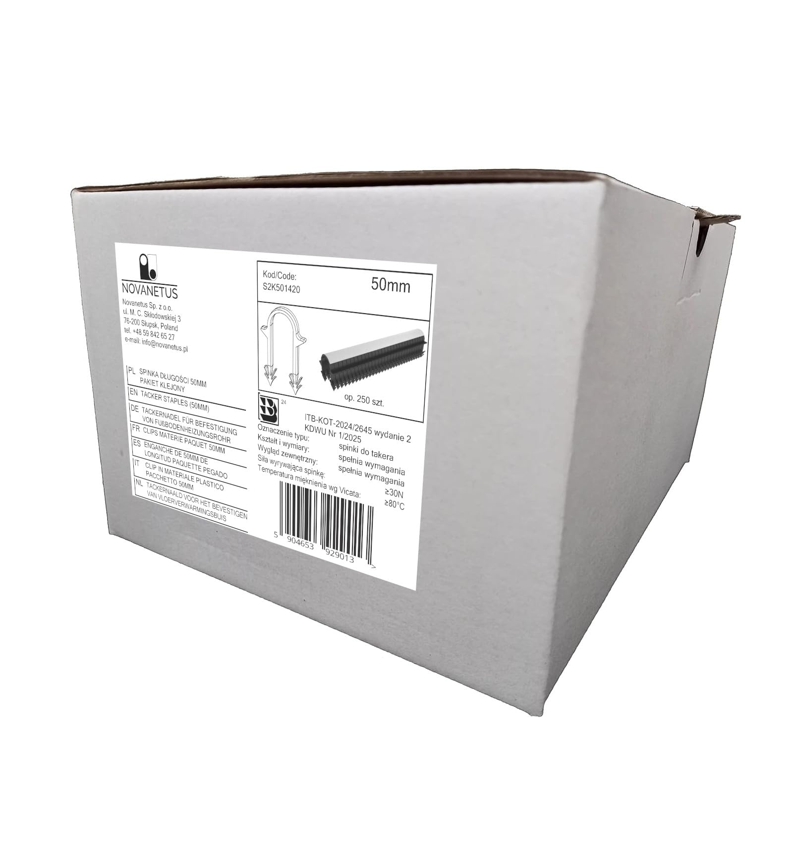 Novanetus Staple Pins 50 mm Staples for Underfloor Heating Pipe Holder for Underfloor Heating Pipe Pack of 250 - Image 2