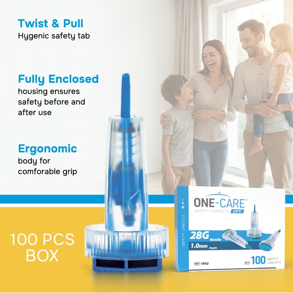 ONE-CARE Opti Lancets - Push Button Safety -6 ONE-CARE Opti Lancets - Push Button Safety -6