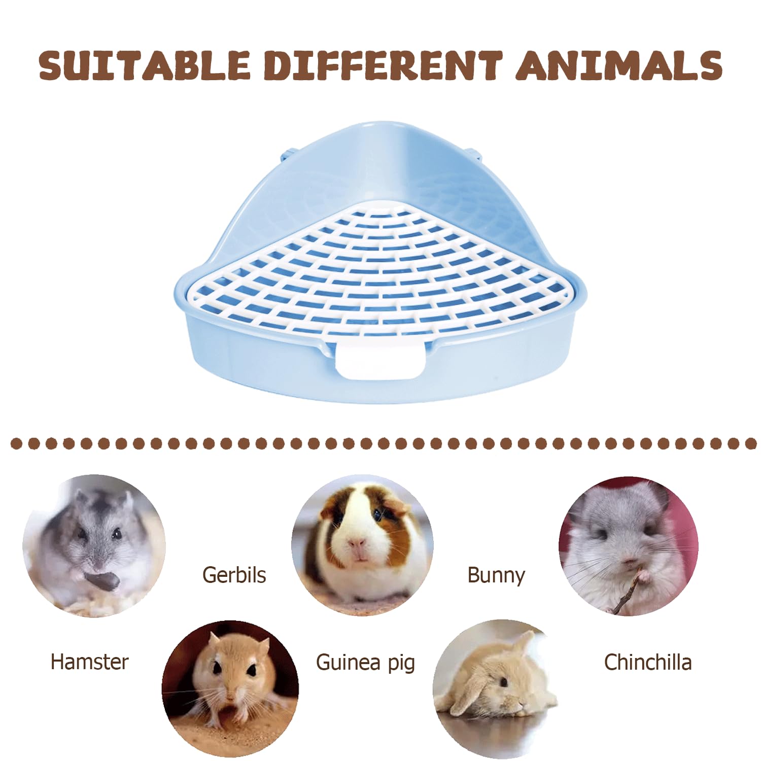 Rabbit Litter Box Bunny Corner Toilet Box for Hamster Ferret Rat Cage Pan 3.9” x 7.5” x 7.5” for Small Animals Traine Tray - image 4