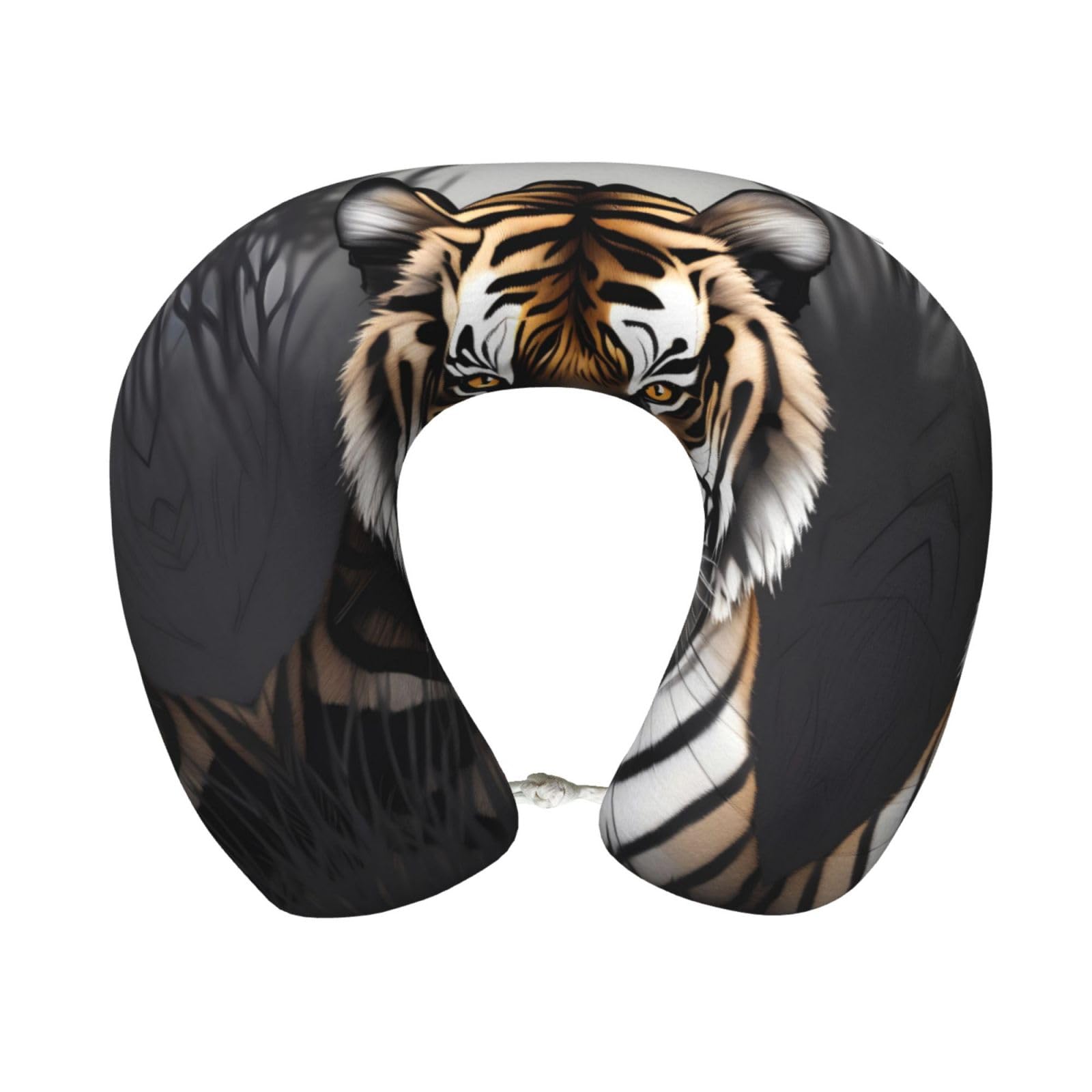 Anceky As Pic Tiger At Rest Memory Foam U-Shape Travel Neck Pillow With Removable Plush Cover