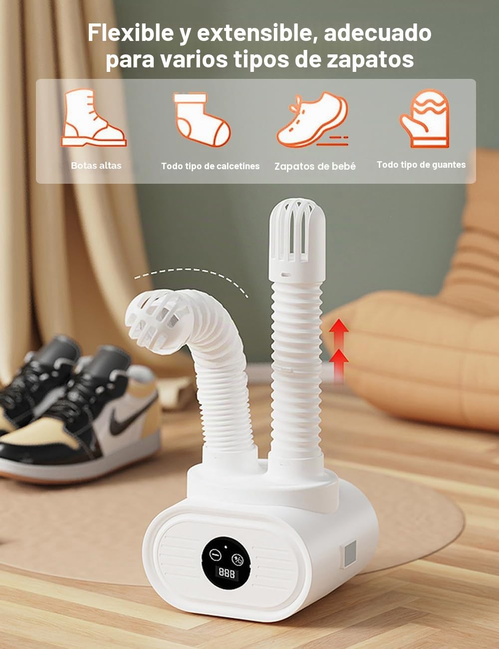 Secadora de Ropa Eléctrica Portátil 600 W 3 en 1 con Bomba de Calor | Secador de Aire Caliente para Ropa y Zapatos con Temporizador Ideal para Apartamentos Hogar y Viajes