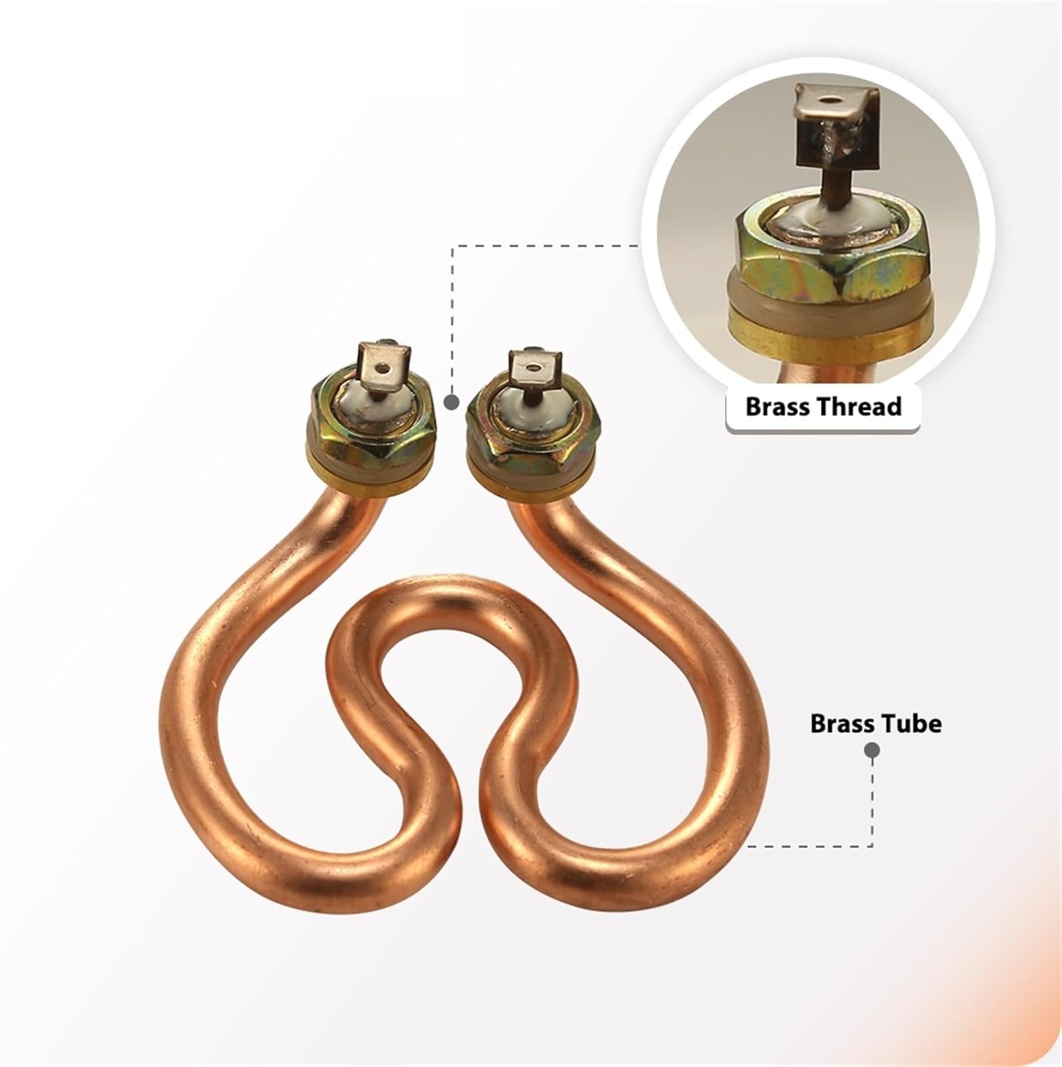 2U Horseshoe Shape brass Electric Heat Tube for Coffeemaker Electric Kettle of 500W 220V Heating Element