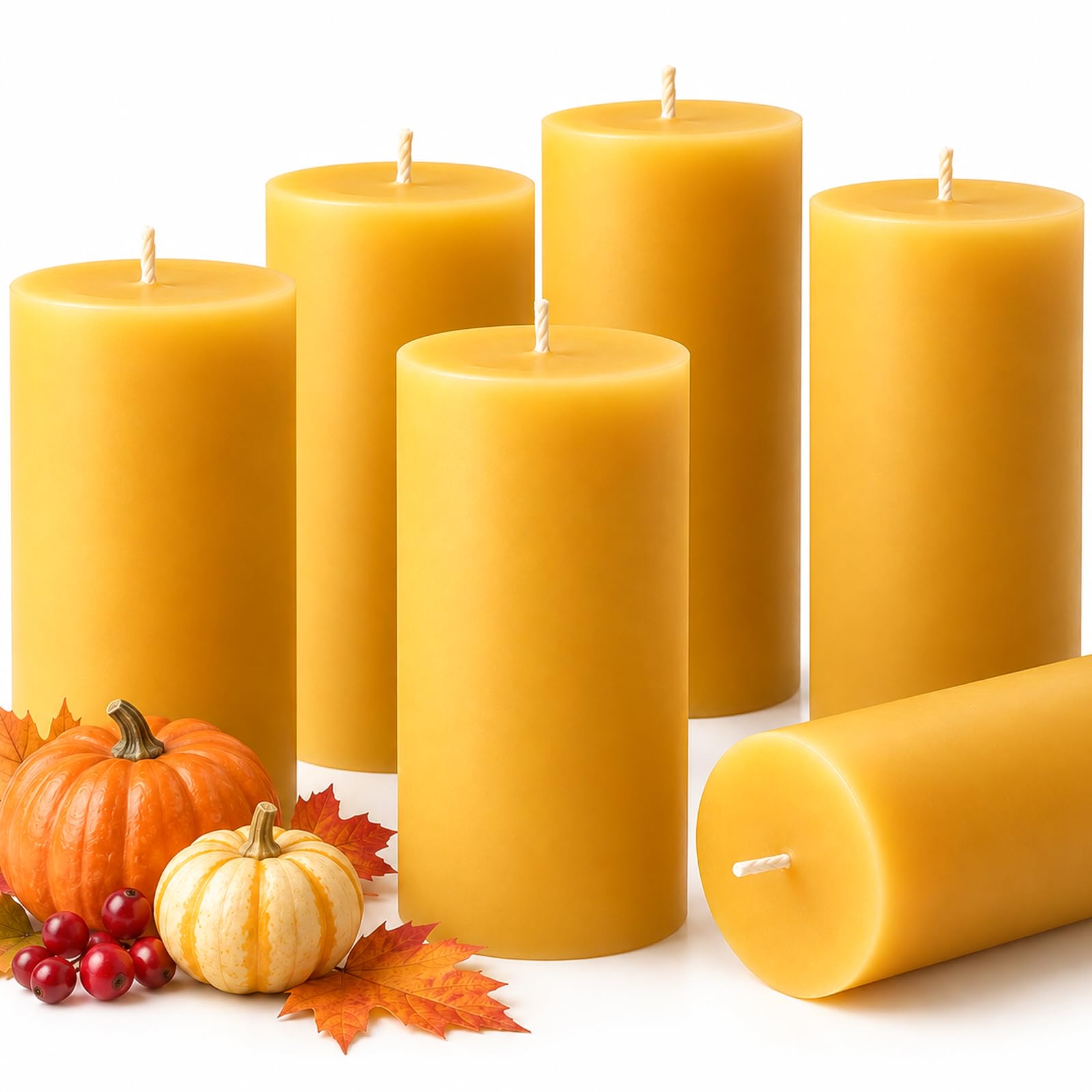 MOSROAD Beeswax Pillar Candles