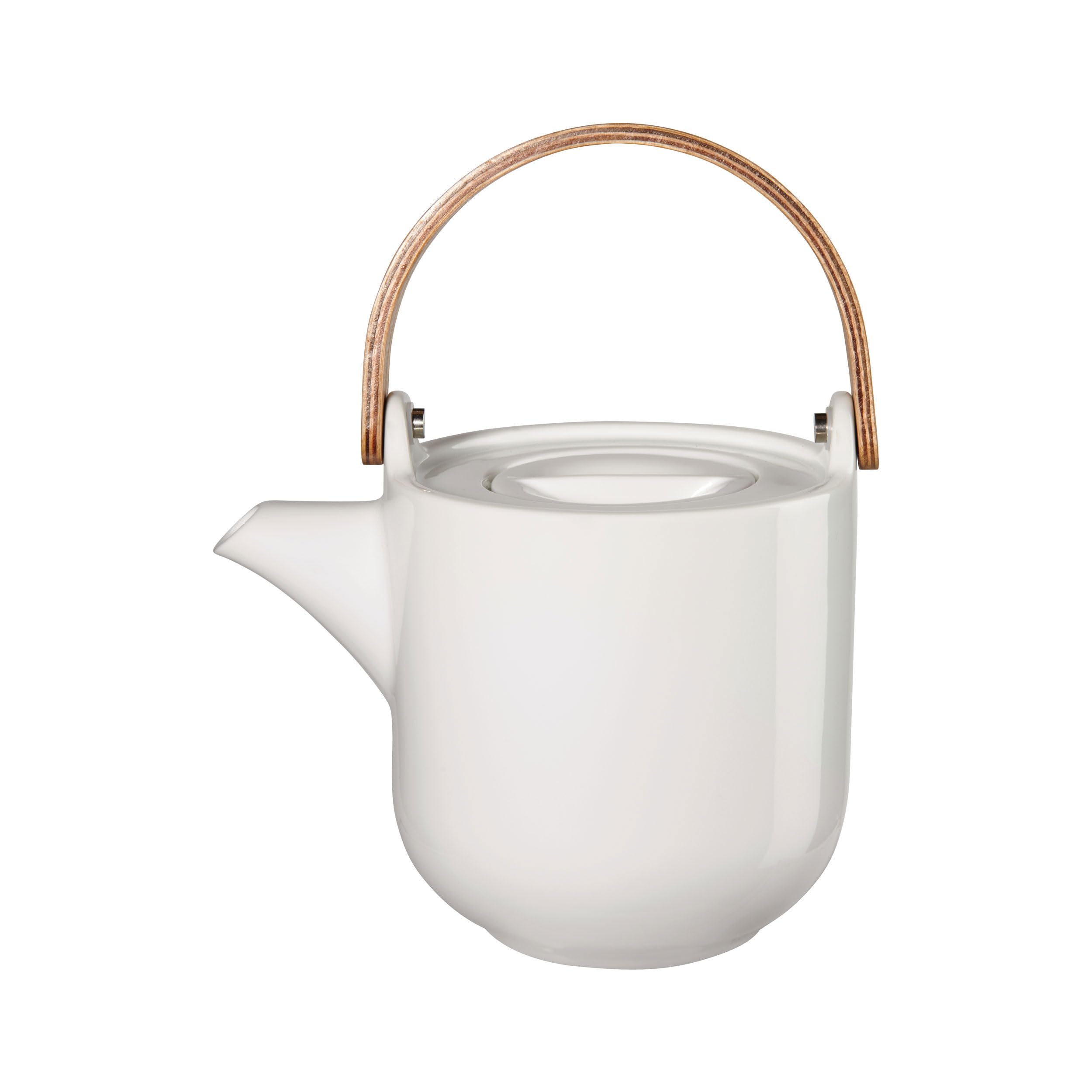 ASA Coppa White Yuki 19371017 Teapot with Wooden Handle Porcelain 0.6 L White 14.5 cm x 10.7 cm x 12 cm