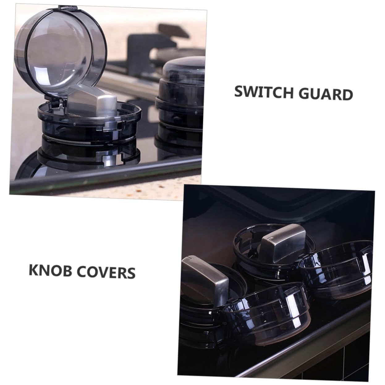 VICASKY 6pcs Gas Knob Covers for Stove Safety Heat-Resistant Protector for Pet Safety Easy Install Switch Guards for Kitchen Appliances