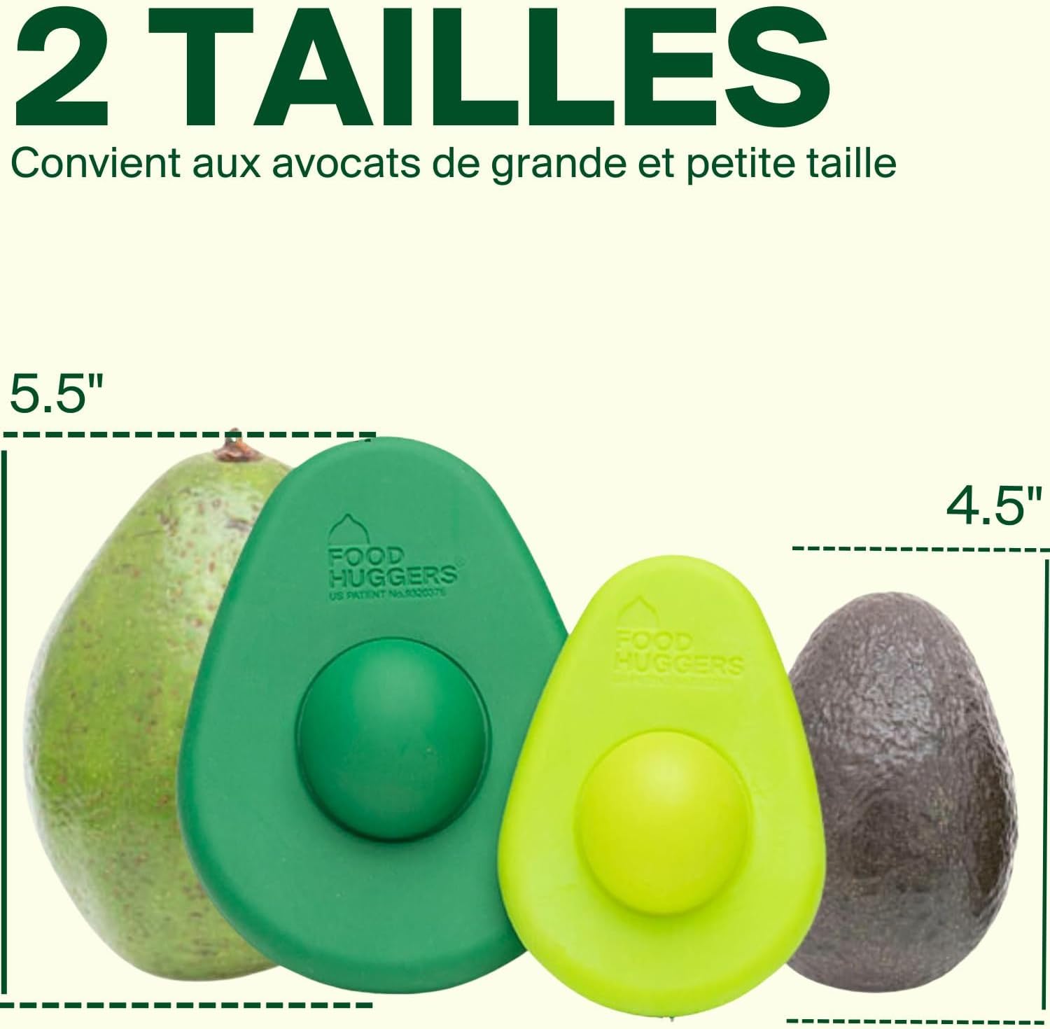 Food Huggers Lot de 2 Pinces à Avocat en Silicone - Préserve vos avocats frais et durables, breveté & lavable au lave-vaisselle - Image secondaire