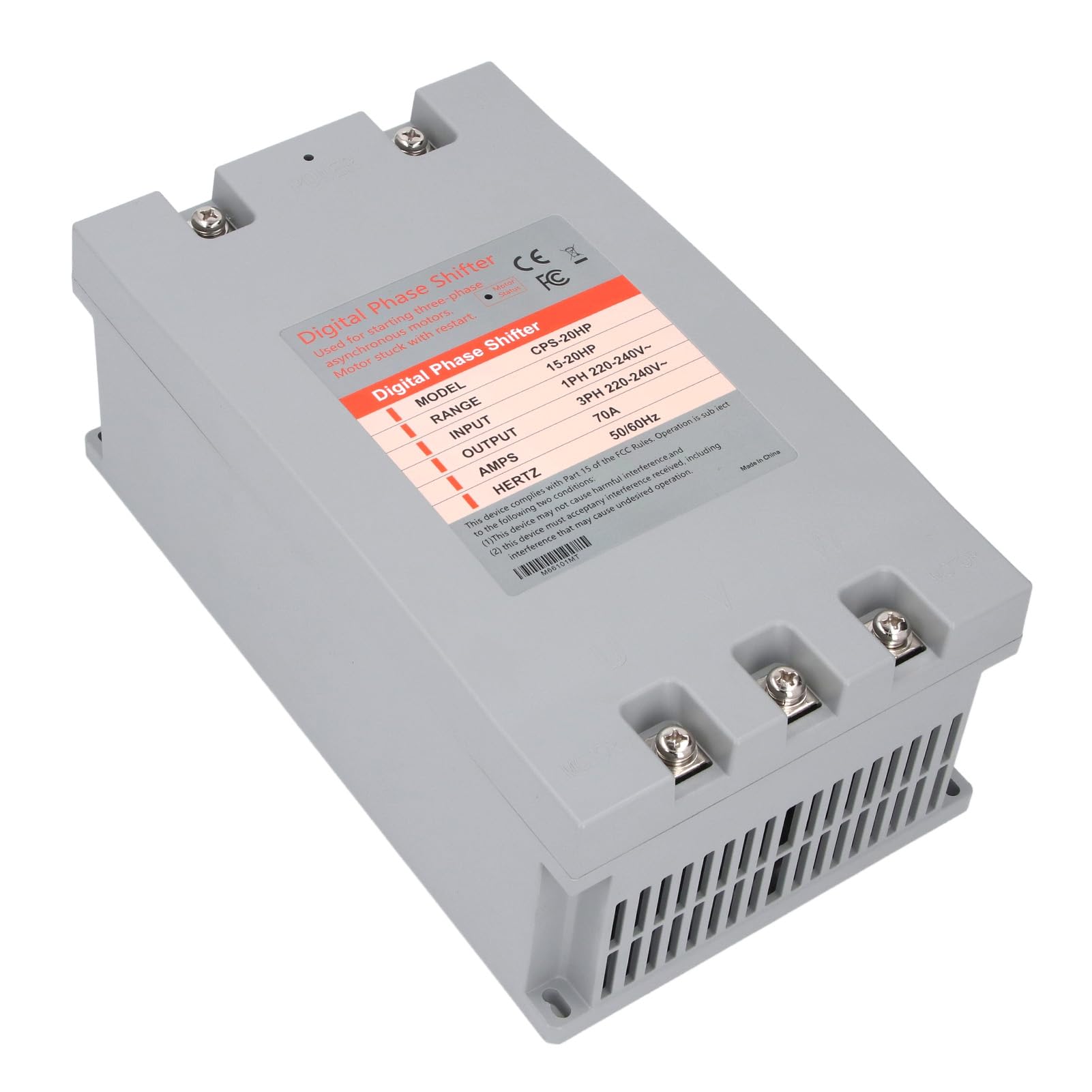 FTVOGUE Conversor Industrial Trifásico Digital de Engranaje para 15-20 CHP Equipo de Motor Adaptado a Apartamentos Comerciales y Pequeños Materiales de Graduación