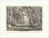  Biller Antik Le lac Elysee Napoléon à Paris France Gravure sur bois Fac-similé Superpreis V 0364