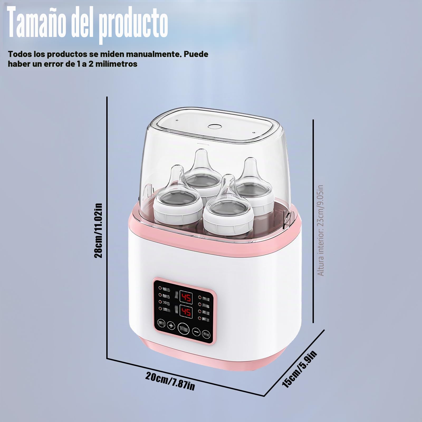 Calentador de biberones 8 en 1, esterilizador para biberones, calentador rápido de biberones, calentador de biberones para bebés, calentador rápido de alimentos para bebés y descongelación con