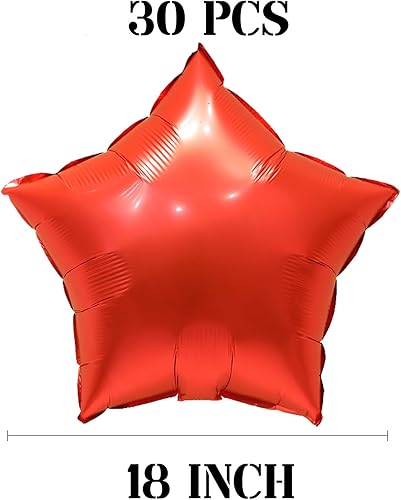 Miniatura 2 de 30 globos de estrella roja de 18 pulgadas en forma de estrella de 18 pulgadas, globos de helio mylar, globos de aluminio para decoración de mujeres,