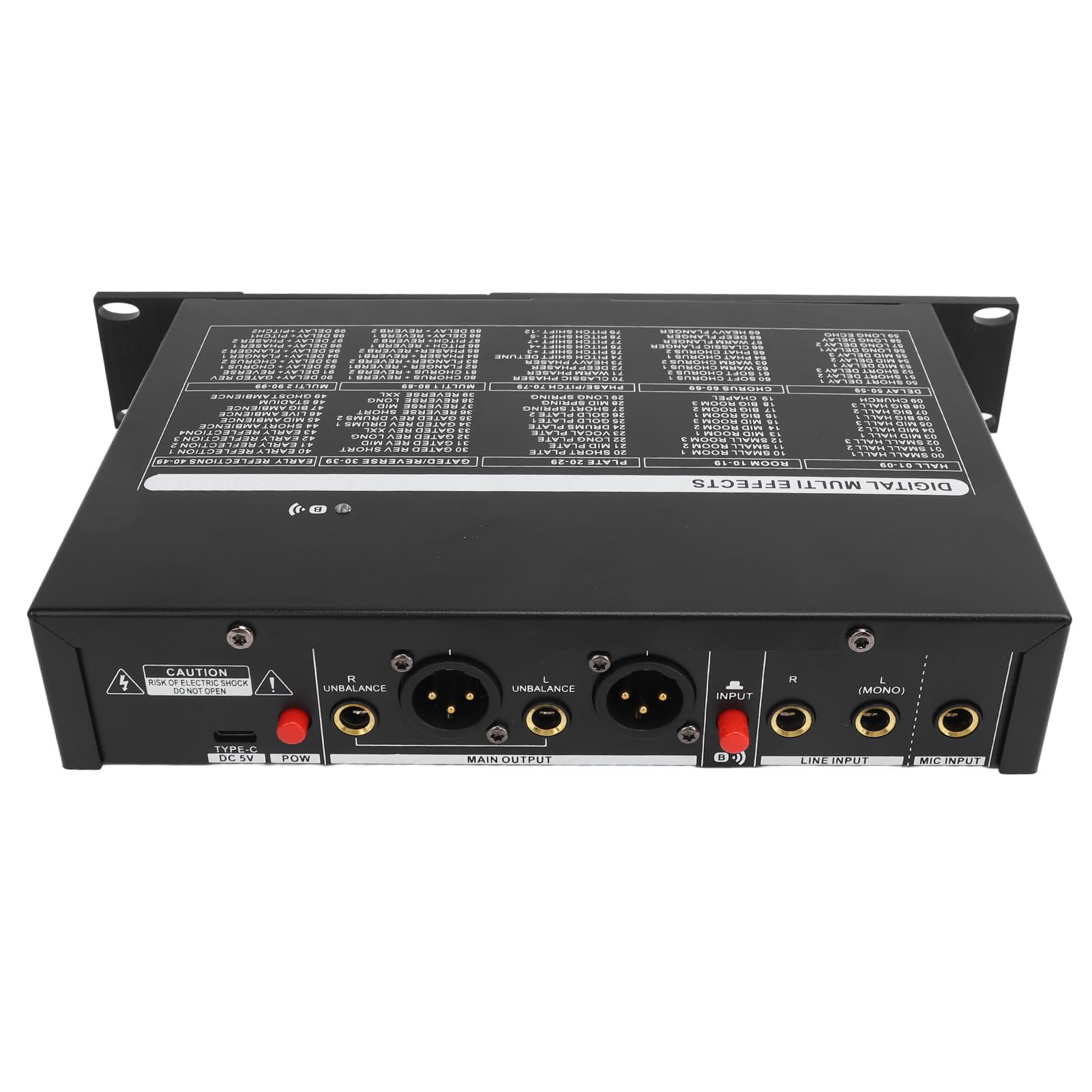 Yctze Efector de Mezclador de Karaoke con 99 Efectos, Procesador de Sonido Estéreo Digital para Uso Doméstico y Profesional (Enchufe de la UE)
