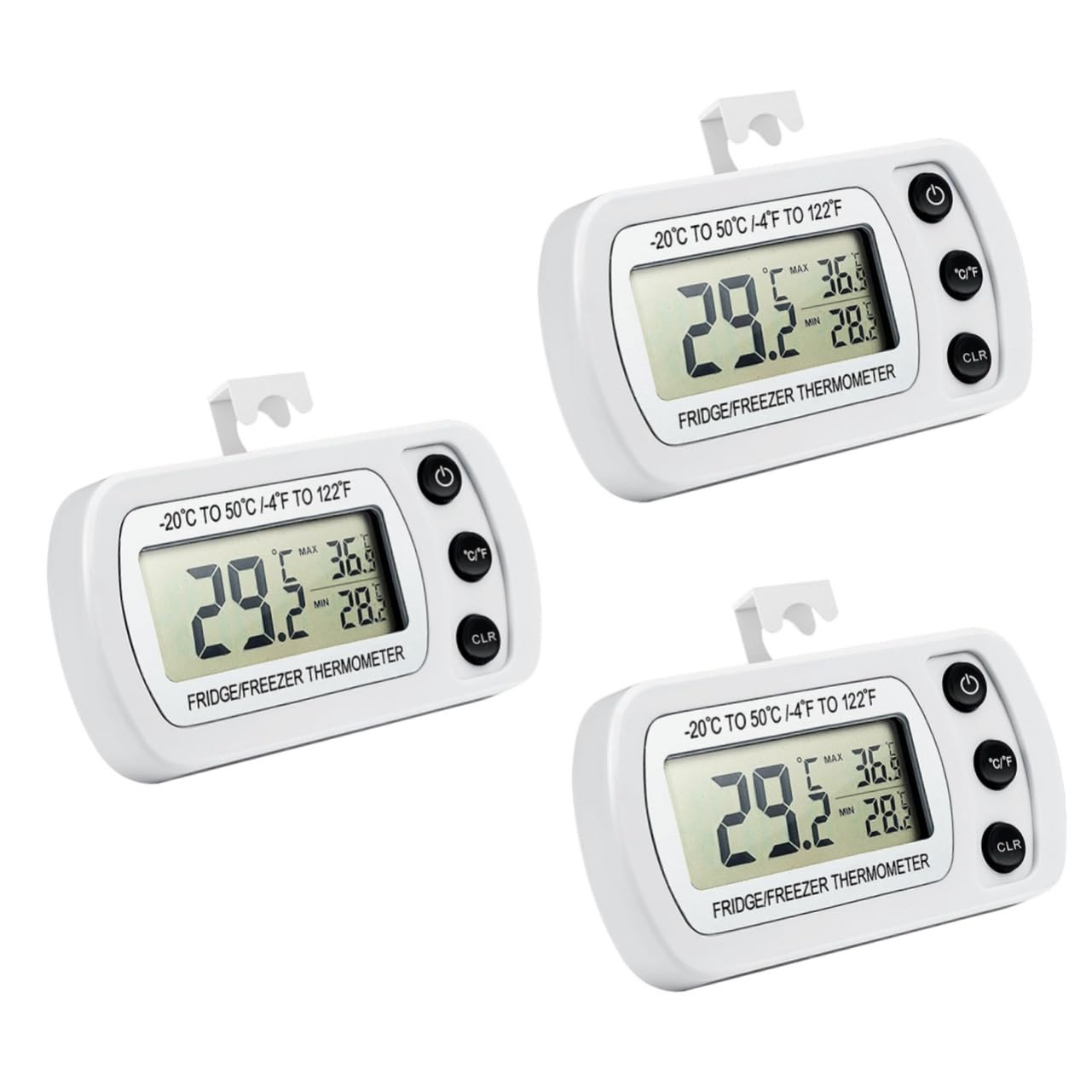 Amosfun 6 Pz monitor di temperatura termometro frigorifero termometro per frigorifero thermometer della temperatura frigorifero con congelatore digitale bianca