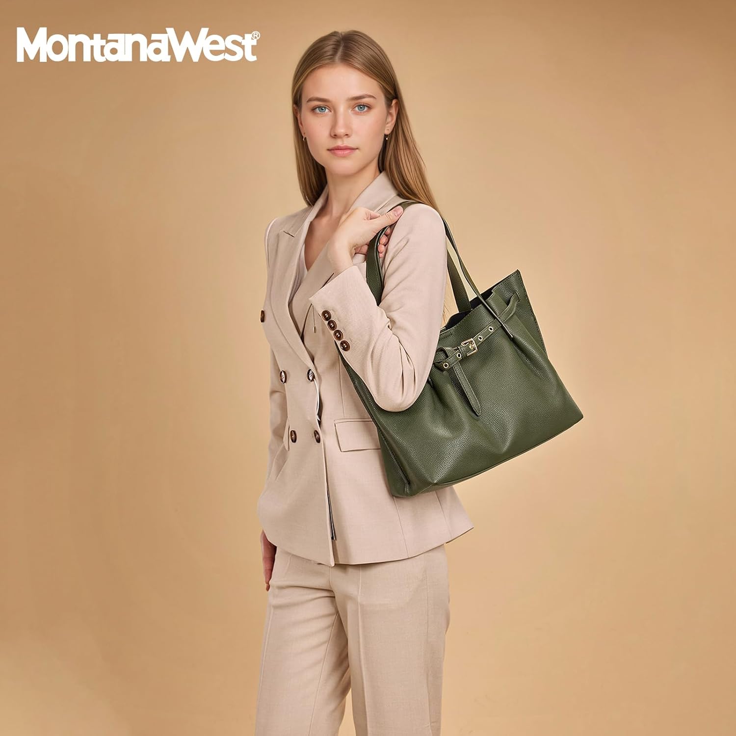 Montana West Tote Bag for Women Designer Purses and Handbags with Belted Detailing