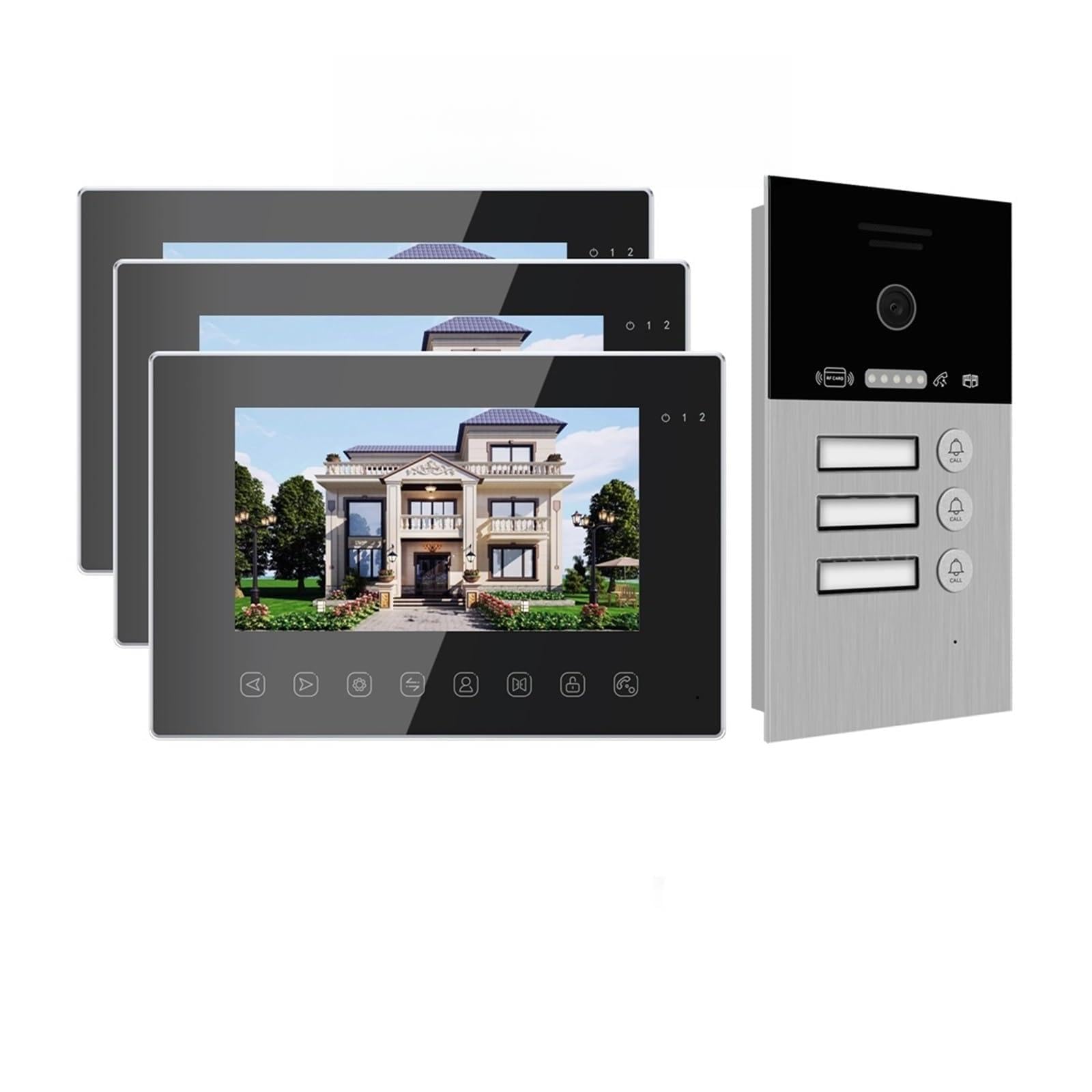 7-calowy inteligentny wideodomofon Tuya 1080P, bezprzewodowy Wi-Fi, karta RFIC, dzwonek do drzwi, domofon, portier Szeroki kąt(P253C-3M714B3-86G3)