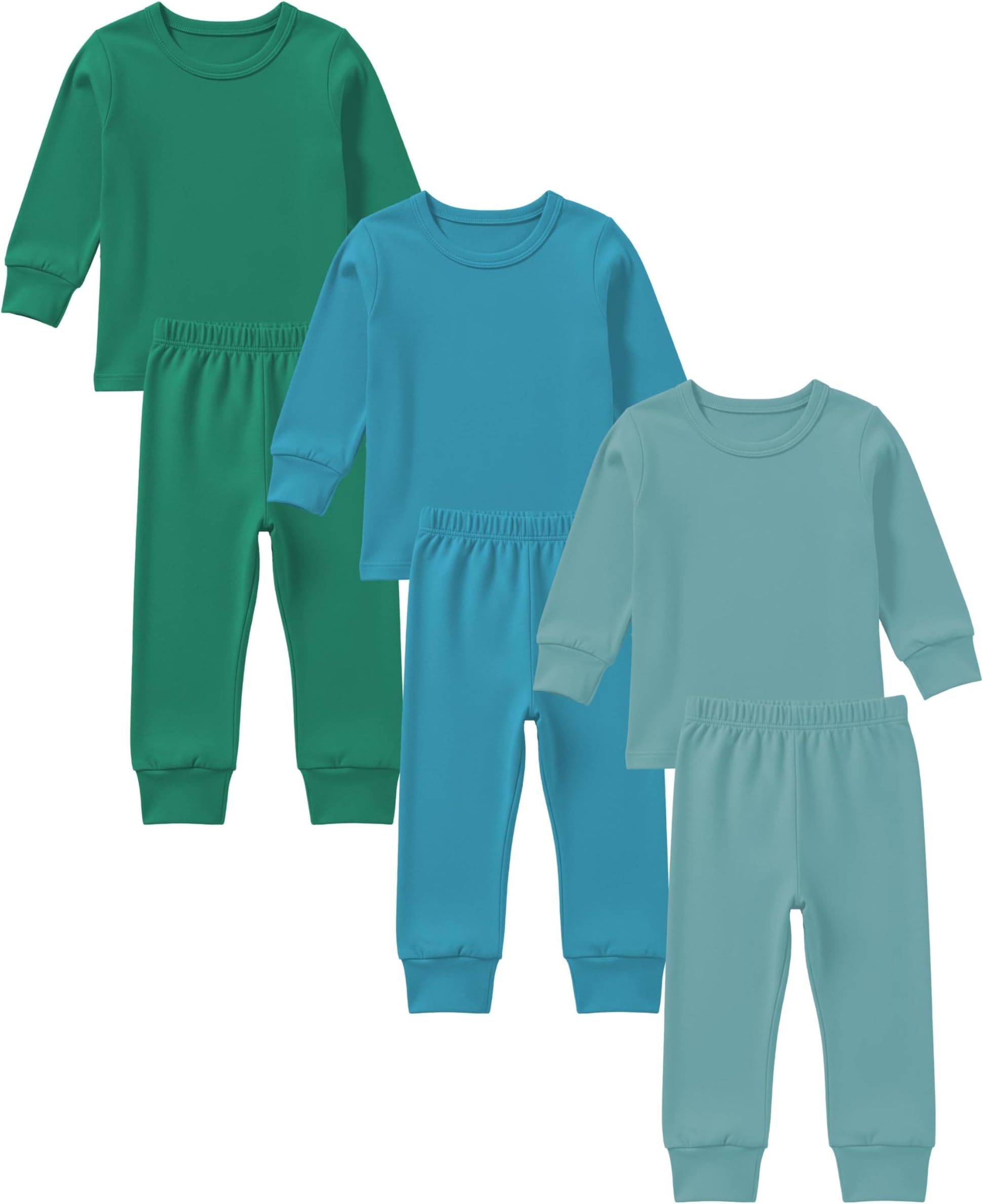 Kids Base Layer Underwear Sets | Ultra-Soft Cotton Stretch | Girls - Boys | 3 Tops + 3 Bottoms