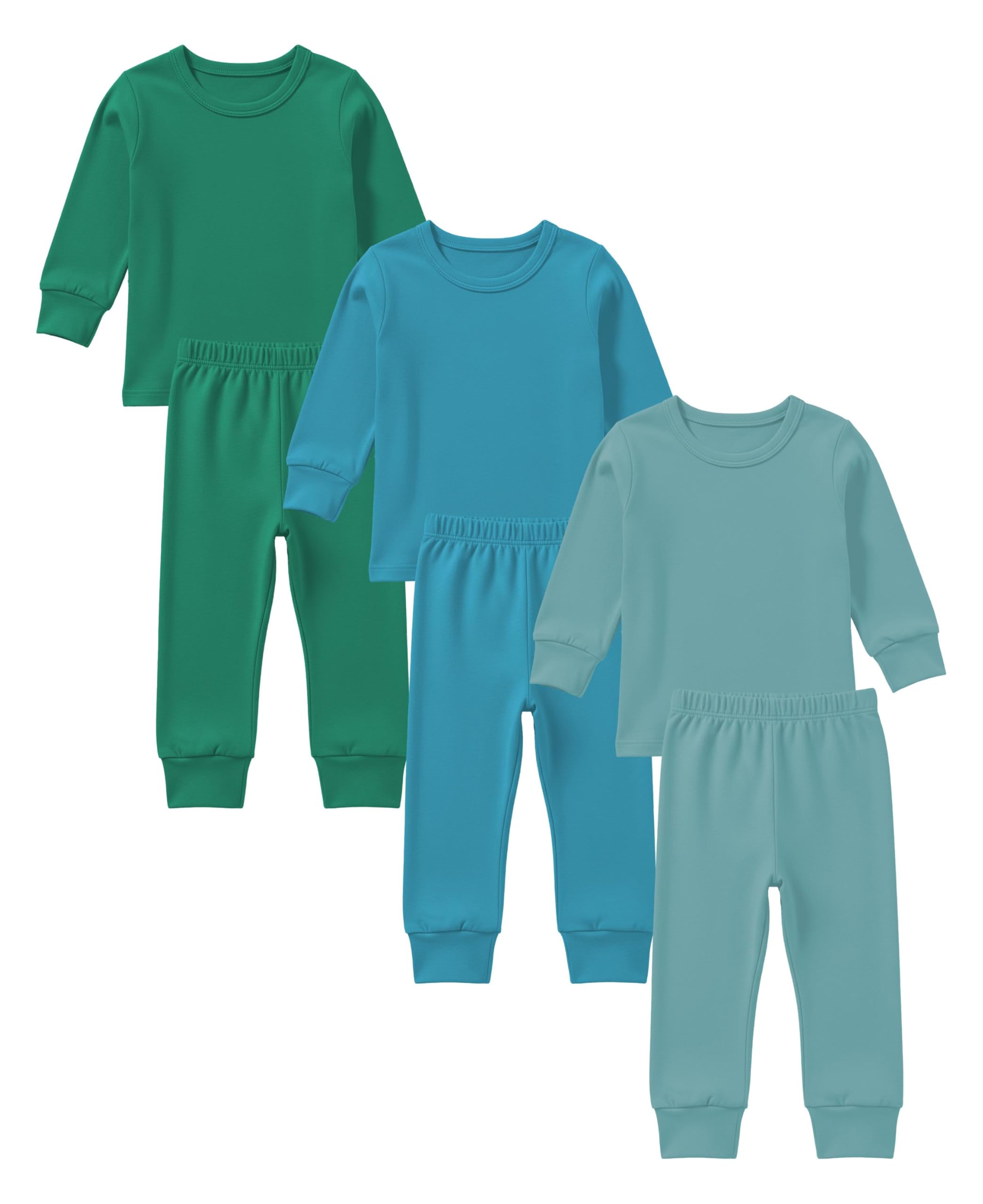 Kids Base Layer Underwear Sets | Ultra-Soft Cotton Stretch | Girls - Boys | 3 Tops + 3 Bottoms