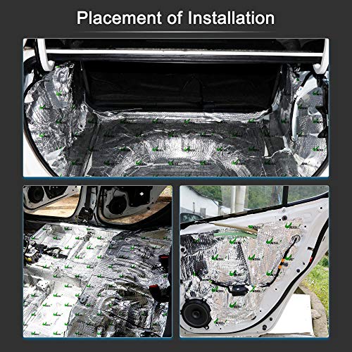 Uxcell 25Pcs 80Mil 26.5Sqft Car Sound Deadener Heat Insulation Mat Butyl Pad Damping Self Adhesive Deadening Material Door Roof Floor Sound Barrier #TOP3