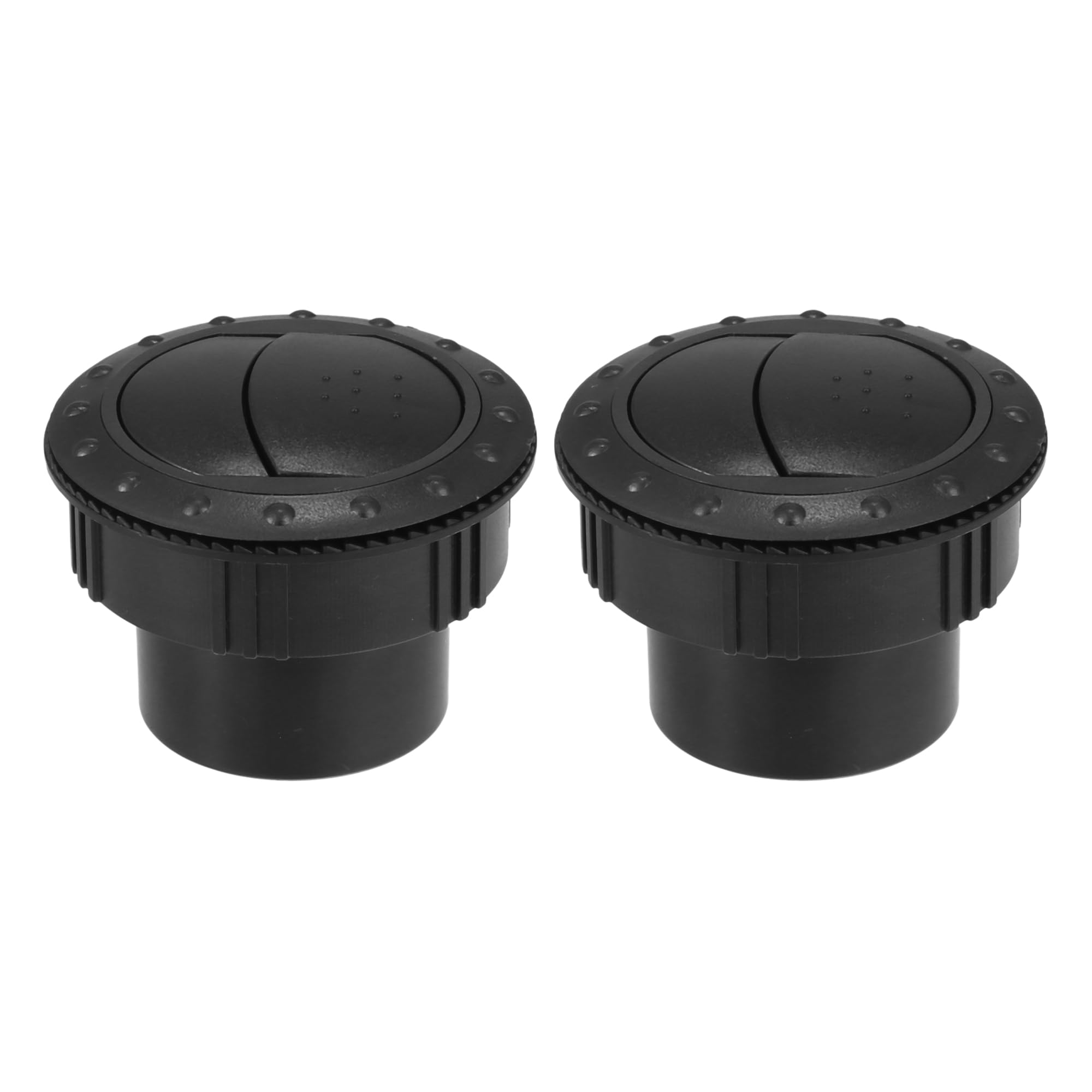 Universal Car Warm Air Outlet Vents - 2 Piece Black Plastic Replacement Vents For 60mm Ducting