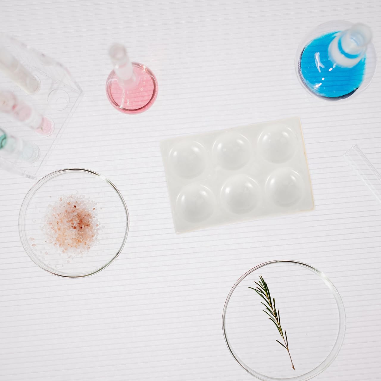 SOIMISS 5 StüCk Porzellan Reaktionsplatte Keramik Spotplatte FüR Chemische Tests Laborversuche Mit 6 LöChern Kompakte Keramikplatte FüR Wissenschaftliche Experimente