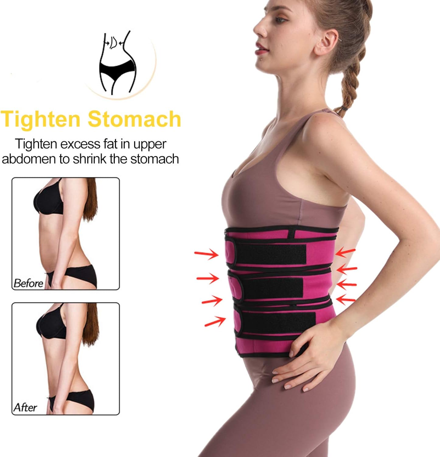 Miniatura 3 de DREAM SLIM - Corsé de neopreno para entrenamiento de cintura, cinturón de sauna de entrenamiento, moldeador de cuerpo de alta compresión con