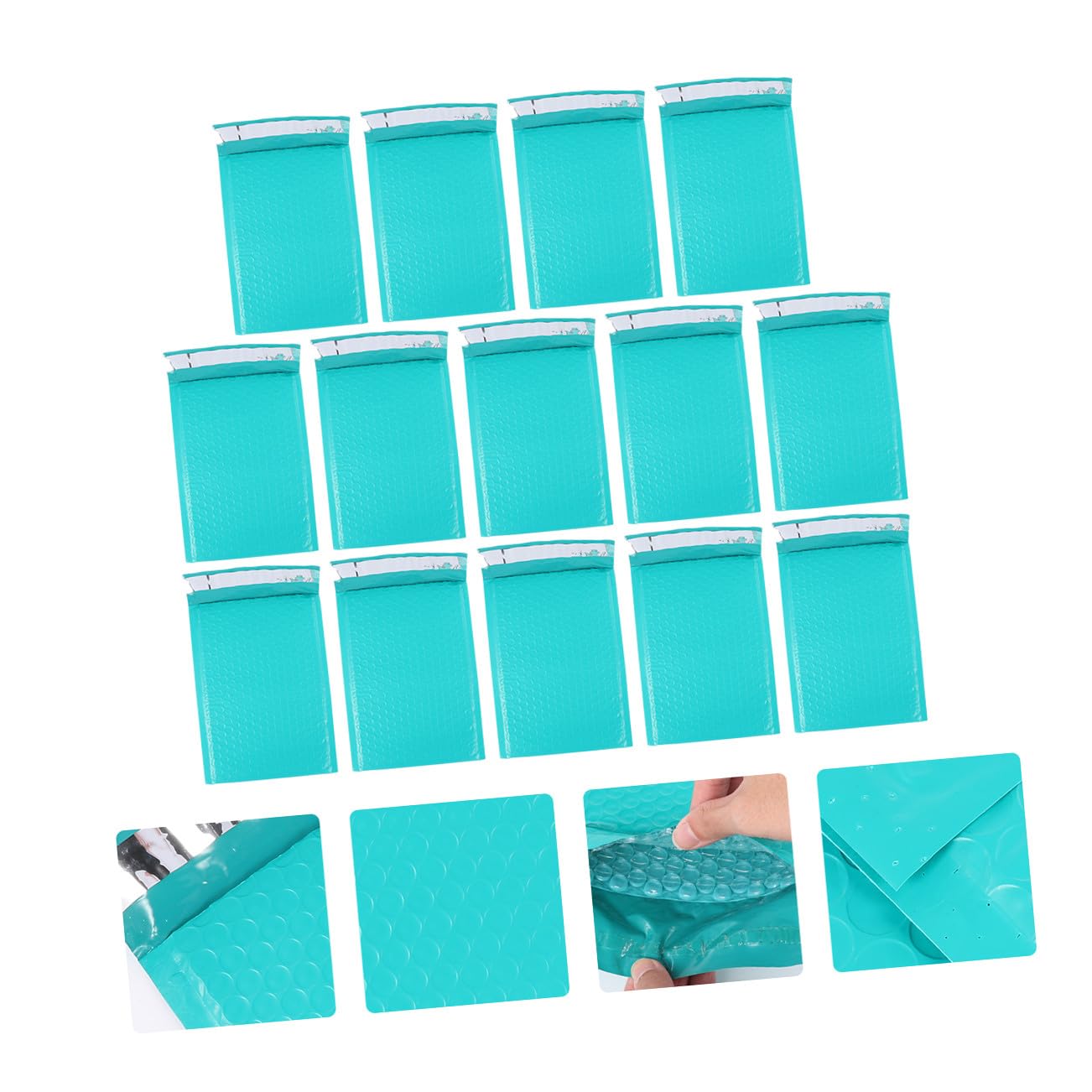 Tofficu Lot de 25 Paquet D'emballage Bulles Auto-adhésifs Verts Forêt 17,2 X 23,4 Cm Soufflet 4 Cm, Paquet Antichoc Pratiques pour Envoi Colis et Rangement Sécurisé