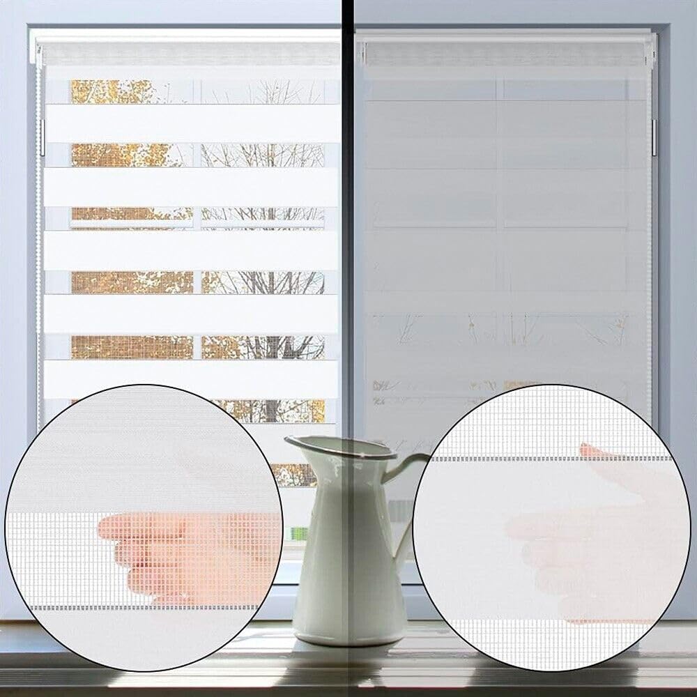 Store enrouleur fenêtre porte intérieure maison bureau kit montage mural cadre sans trous 200 x 180 cm blanc
