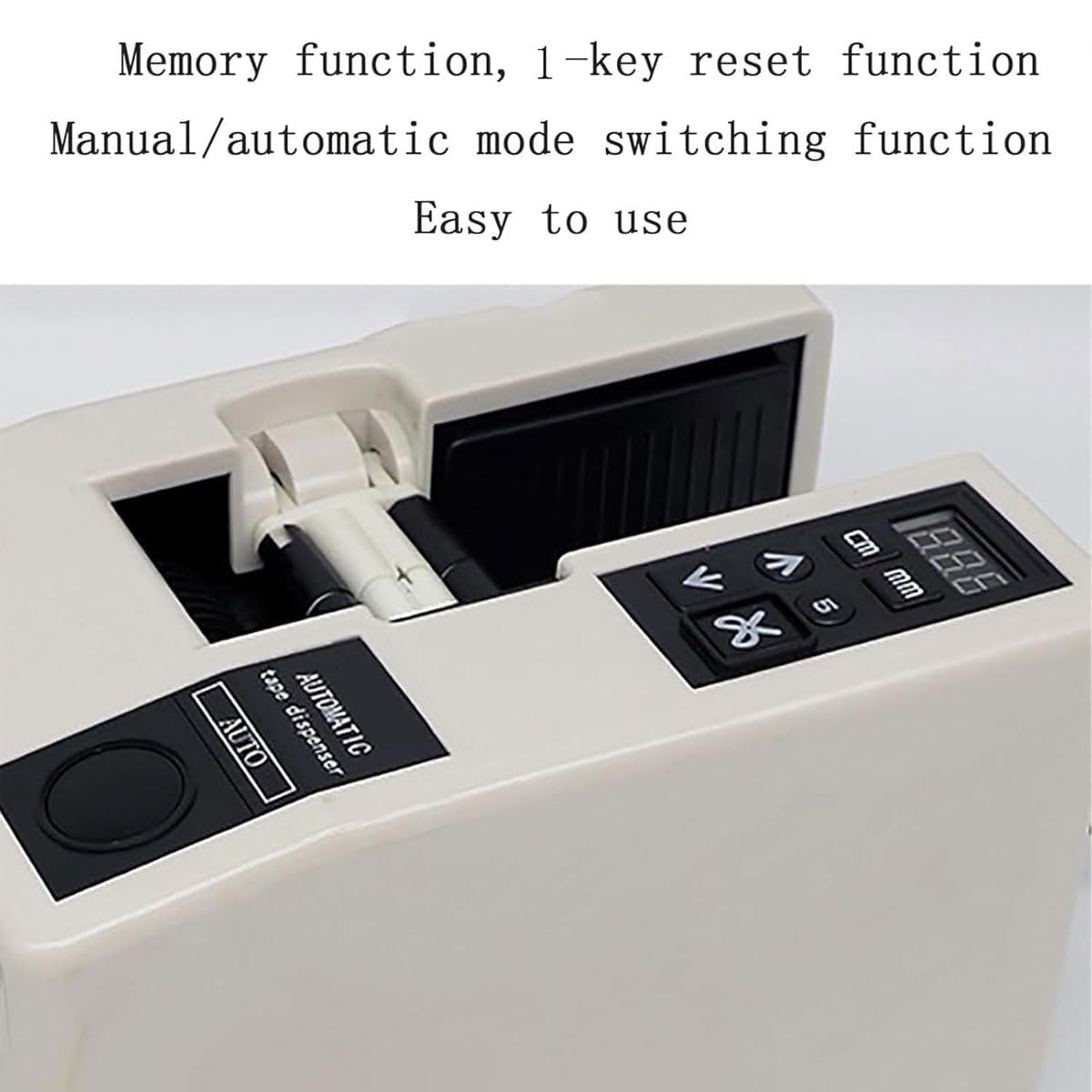 Distributeur automatique de ruban adhésif avec fonctionnement électrique réglable, affichage LED et longueur de coupe personnalisable pour la maison, le bureau et l'école