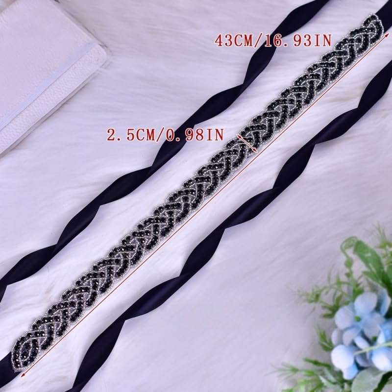 Bridal Rhinestones Sash Applique Pearls Beaded Waist Belt Elegant Handmade Crystal Belts for Wedding Dress Bridesmaid2