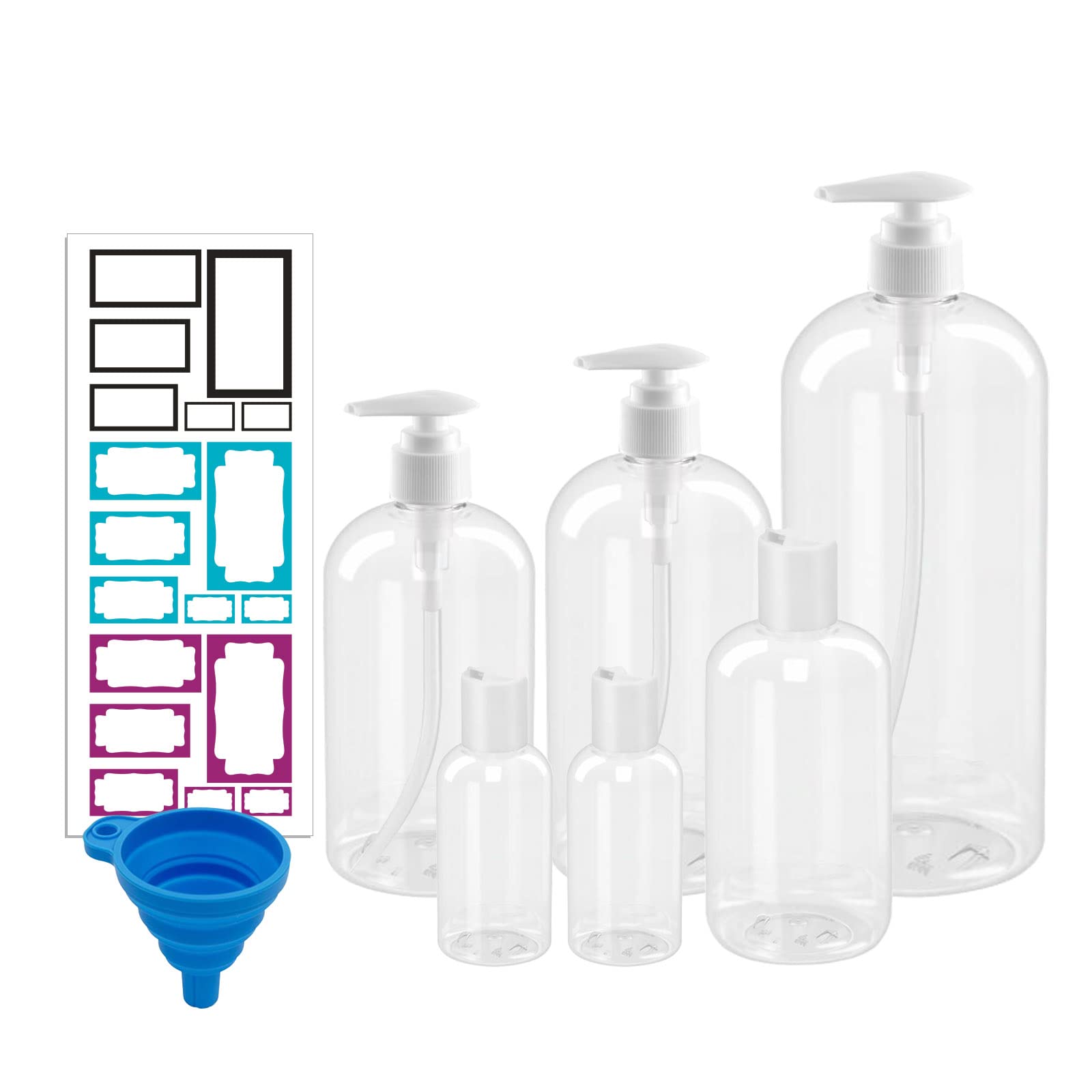 Buy Refillable Clear Pump Dispenser Bottles with Different Sizes