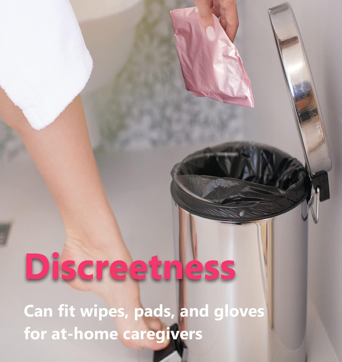 Pristu Sanitary Napkin Disposal Bags, Pink Feminine Hygiene Disposal Bags, Self-sealing Seals, Women Sanitary Disposal Bags, Privacy Protection, Disposal Sanitary Napkins, Tampons (50) 4