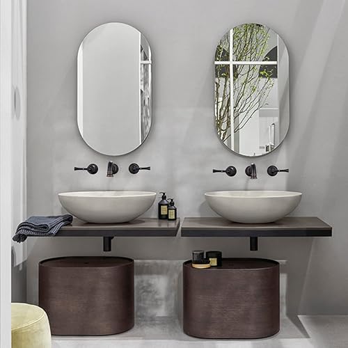 Miniatura 2 de Grifo de fregadero de baño de montaje en pared, 3 agujeros, ORB, 2 manijas de palanca, 8 pulgadas, grifo de lavabo generalizado, caño giratorio de