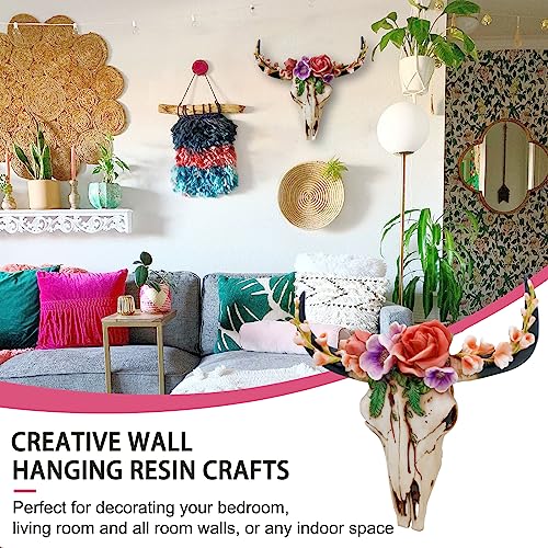 Alikiki BW2312 Flower Cow Skull Wall-Decor thumb #1