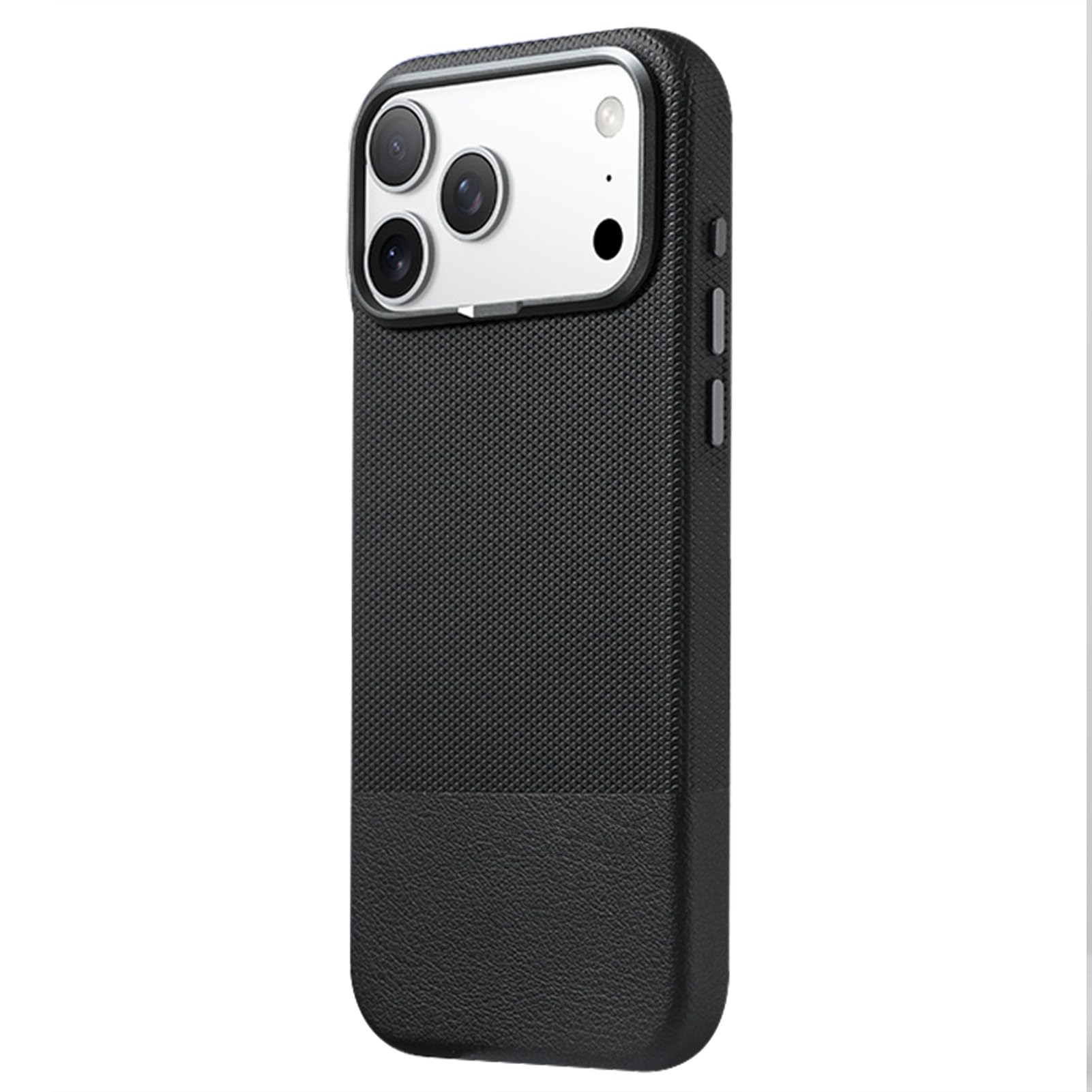 Coque mince iPhone 17 Pro Max protection intégrale cuir noir mat