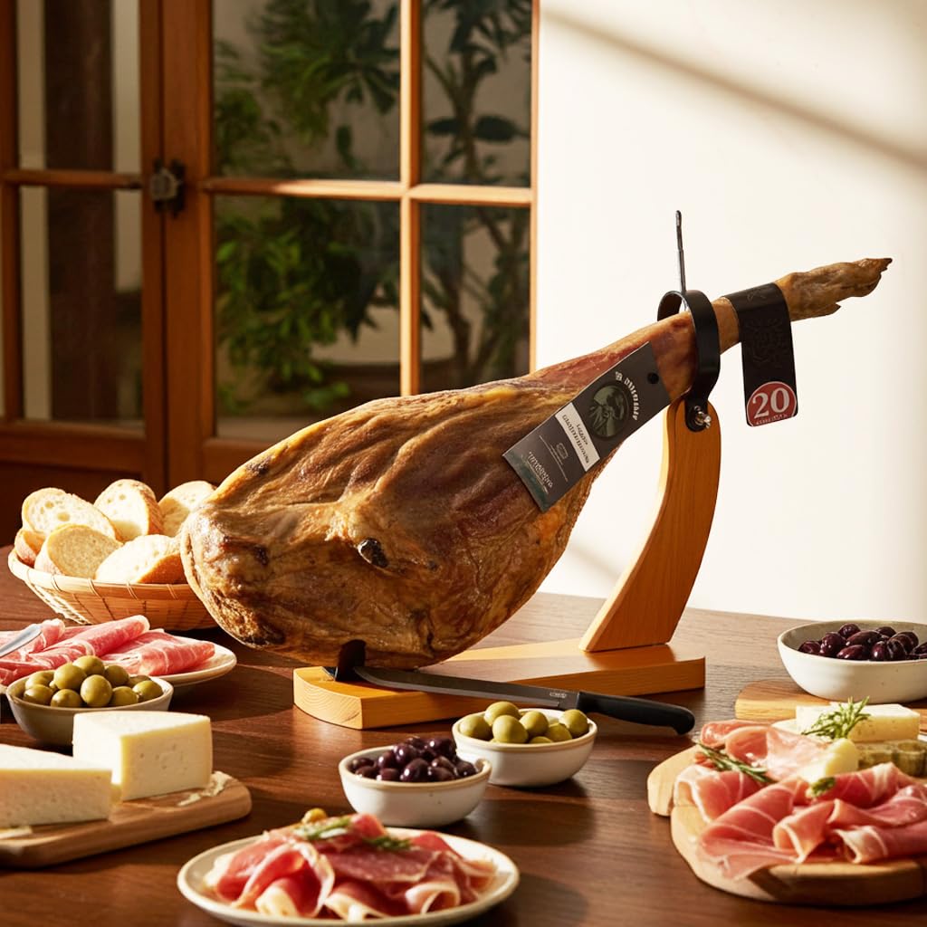 7B PREMIUM Serrano Schinken 100% Duroc | Bodega Spanischer Serrano Feldköderschinken 20 Monate (Stück +8 Kg.)