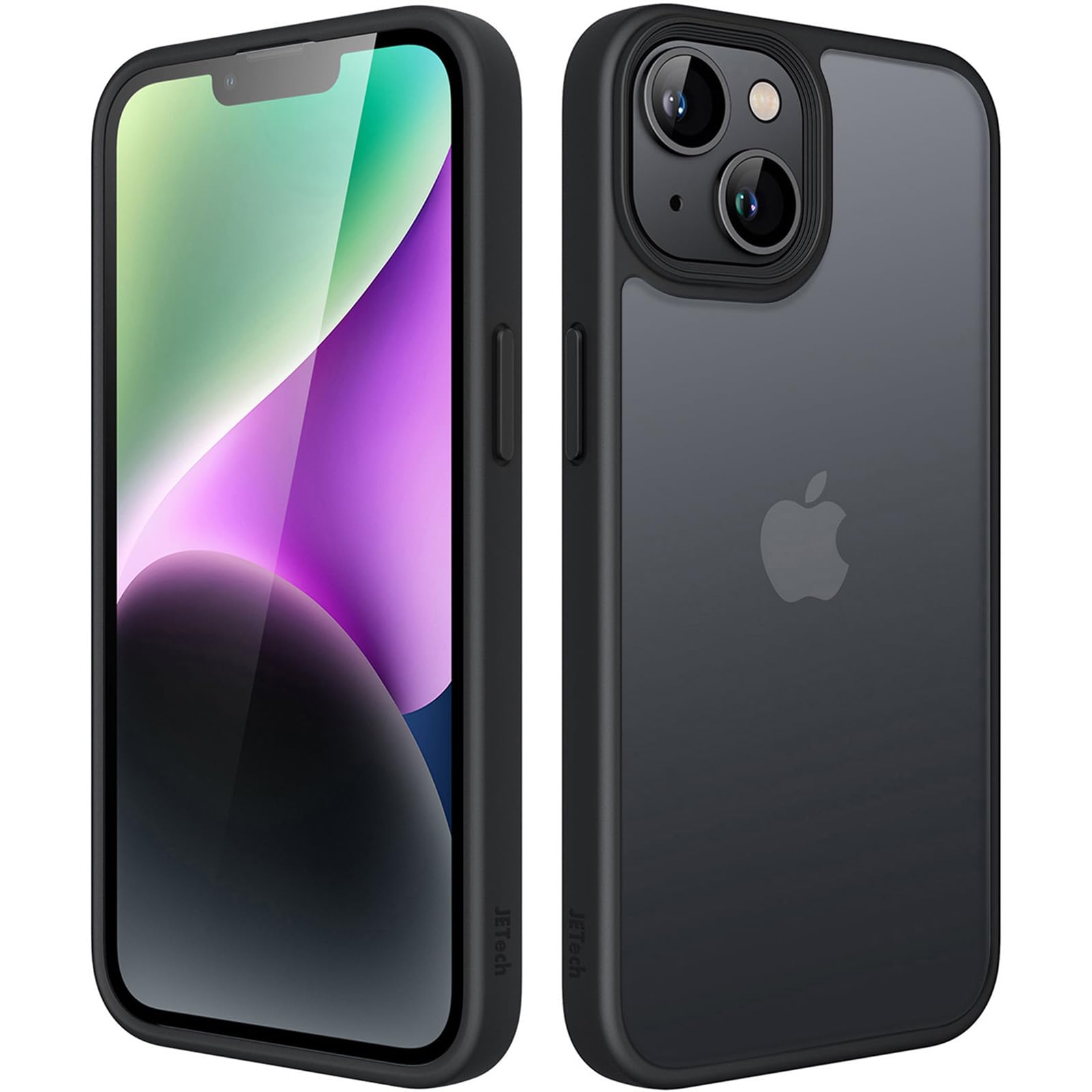 JETech Matte Case for iPhone 14 Plus 6.7-Inch, Shockproof Military Grade Drop Protection, Frosted Translucent Back Phone Cover, Anti-Fingerprint (Black)