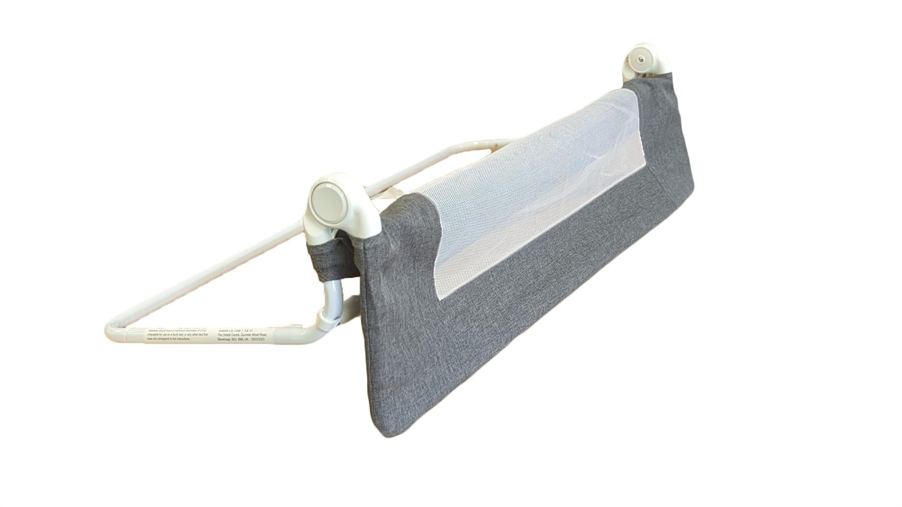 Safetots Barrière de Lit pour Bébé, Barrière de Sécurité pour Bébé, Barrière de Lit Enfant Sécurisée, 140cm de Largeur x 50cm de Hauteur, en Denim Deluxe, Couleur Gris
