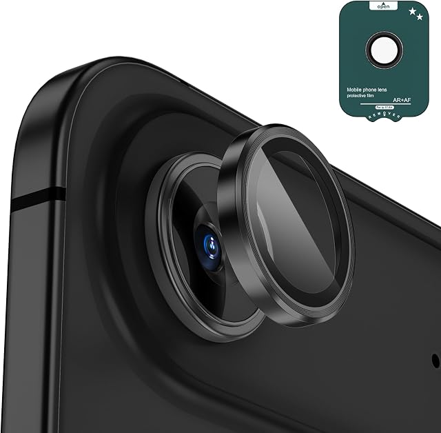 imluckies Camera Lens Protector Compatible with iPhone 17 Air 6.5", AR+AF Tempered Glass & 9H Aluminum Alloy Lens Cover, HD Clarity Camera Protection, Anti-Scratch & Case Friendly, Black