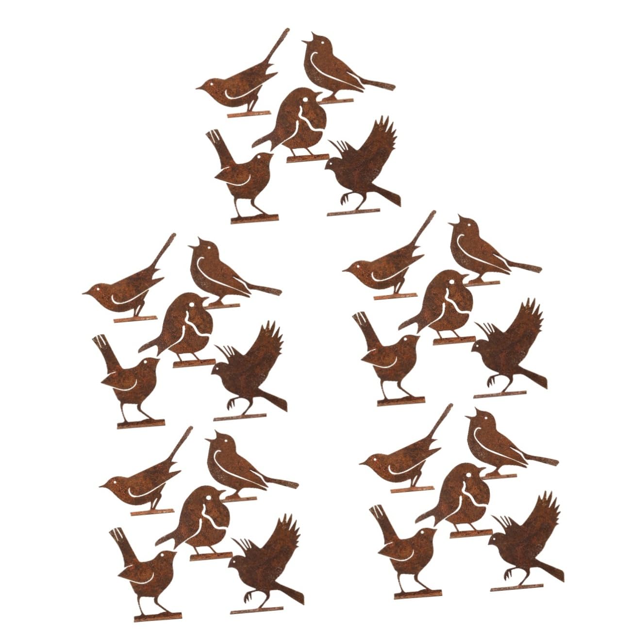 Oiseaux rouillés décor de jardin HEMOTON : la solution pour embellir vos massifs vides