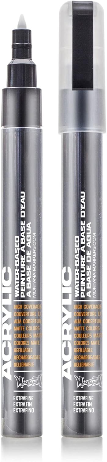 Montana Cans Acrylic Marker Set, Extra-Fine, 6-Colors, Multi, 0.7mm
