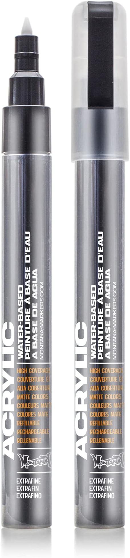 Montana Cans Acrylic Marker Set, Extra-Fine, 6-Colors, Multi, 0.7mm
