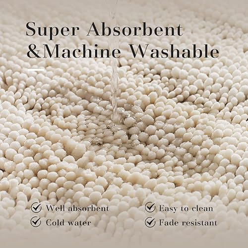 Miniatura 7 de Alfombras de baño de felpilla más gruesas, antideslizantes, absorbentes, lavables, de secado rápido, de microfibra gruesa, de lujo, para suelo de