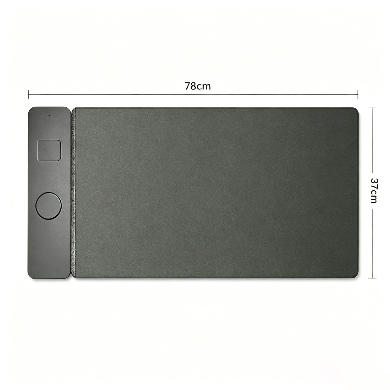 Tappetino per mouse magnetico in feltro con ricarica wireless, Ampio tappetino da scrivania in pelle, protettivo per tastiera PC con ricarica rapida(Black,78x37cm)