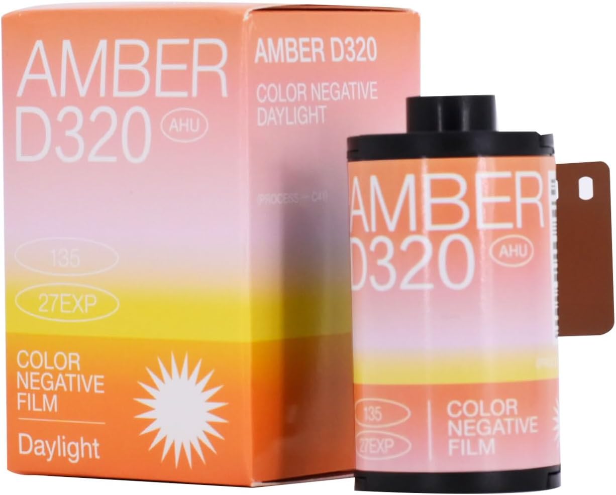 RETO Amber D320 AHU Film 35mm Color Negative Cine Film, 27 Exposures, ISO320, Cinematic, C41 or ECN-2 Process