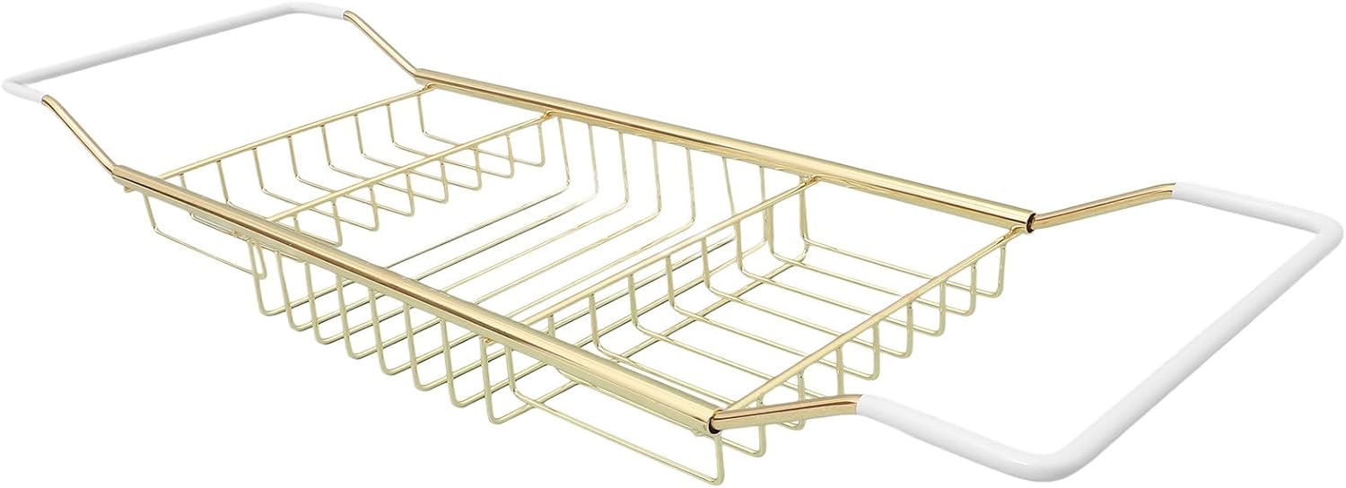 Adjustable Stainless Steel Extendable Bathtub Tray Anti-Slip Tub Storage Holder for Bathroom Accessories