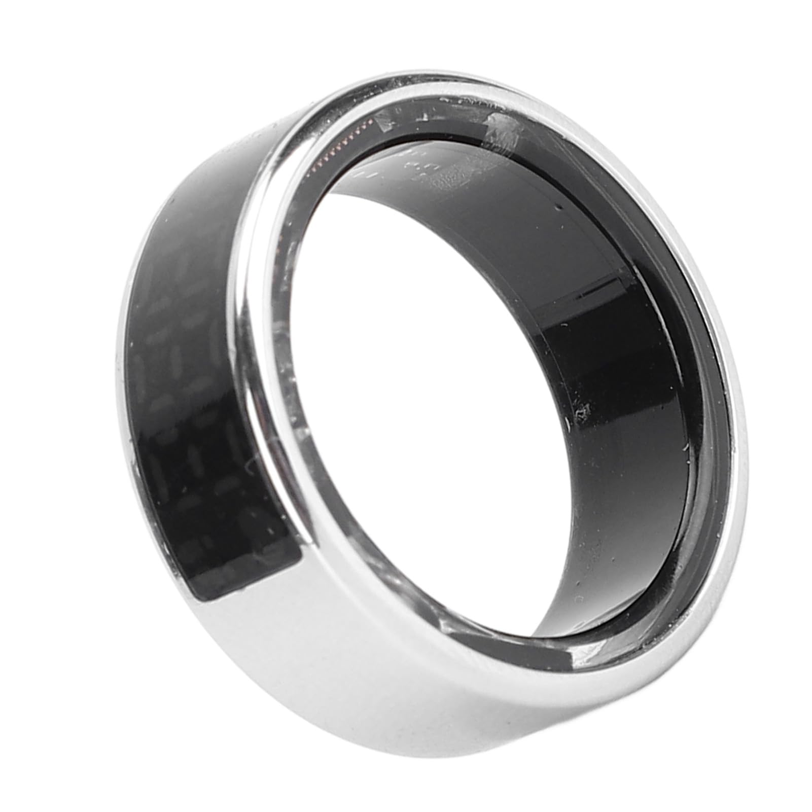 Smart Ring Fitness Tracker per Uomo Donna, Touch Screen per Esercizi Salutari Argento, IP68 con Vano di Ricarica (Taglia 12 (ID 21,4 mm/0,84 pollici C 67,2 mm/2,65)