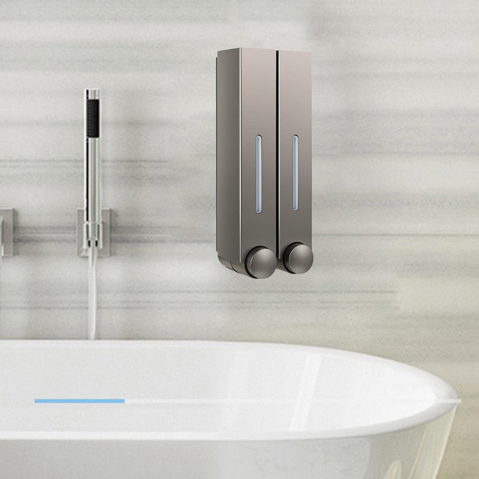 Dispensador de Jabón de Plástico para Montaje en Pared con Depósito, Ventana de Visualización. Ideal para Oficinas, Restaurantes, Aseos Y Baño,